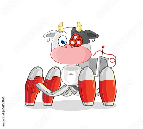 cow future robot vector. cartoon character