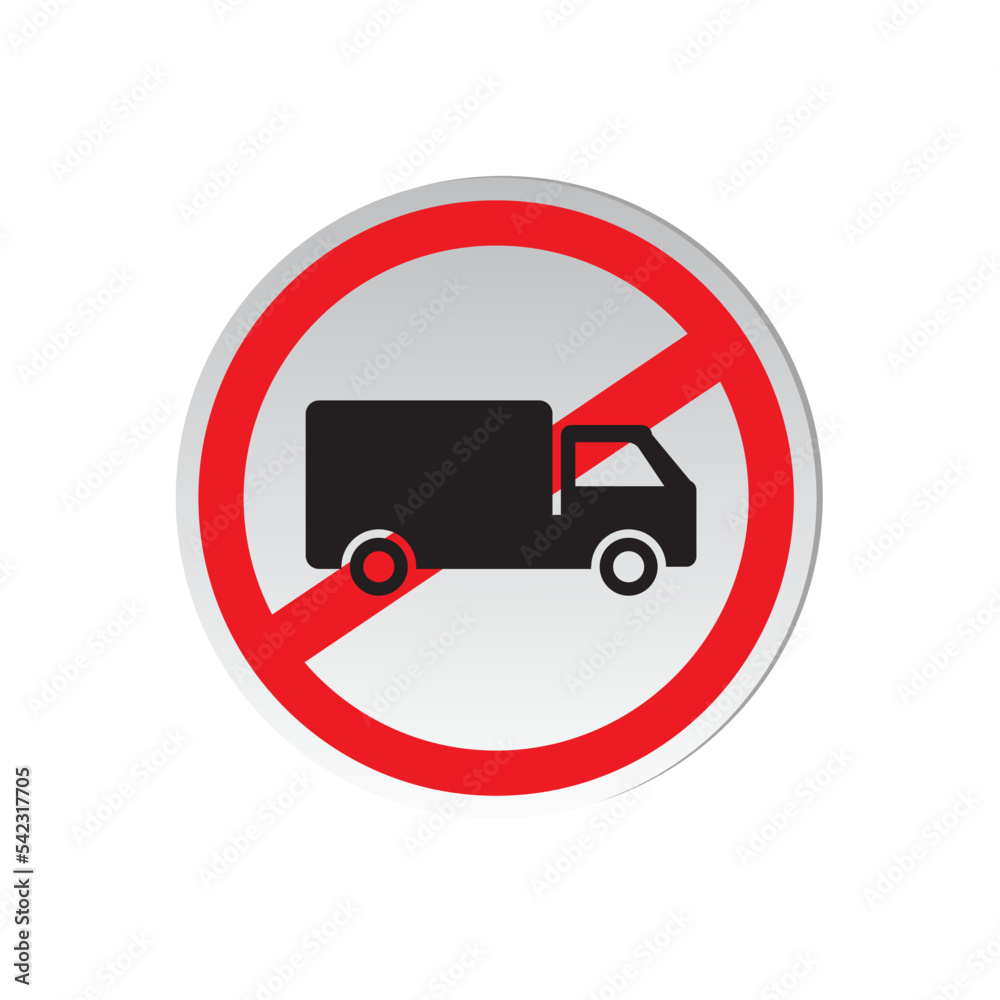 vector illustration of a prohibited truck sign. vector illustration of a prohibited truck sign.