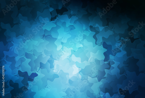 Dark BLUE vector backdrop with memphis shapes.