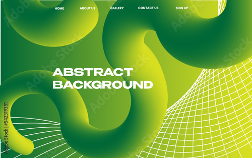 Abstract Green Fluid Shapes Background