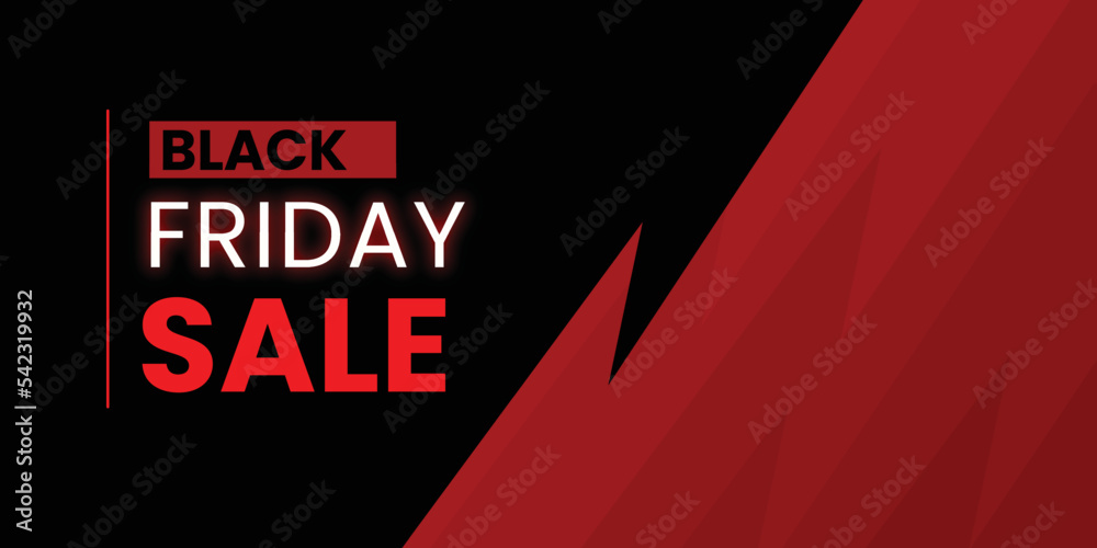 Black Friday Sale Banner in Red & Black for social media and business purpose Free Vector 