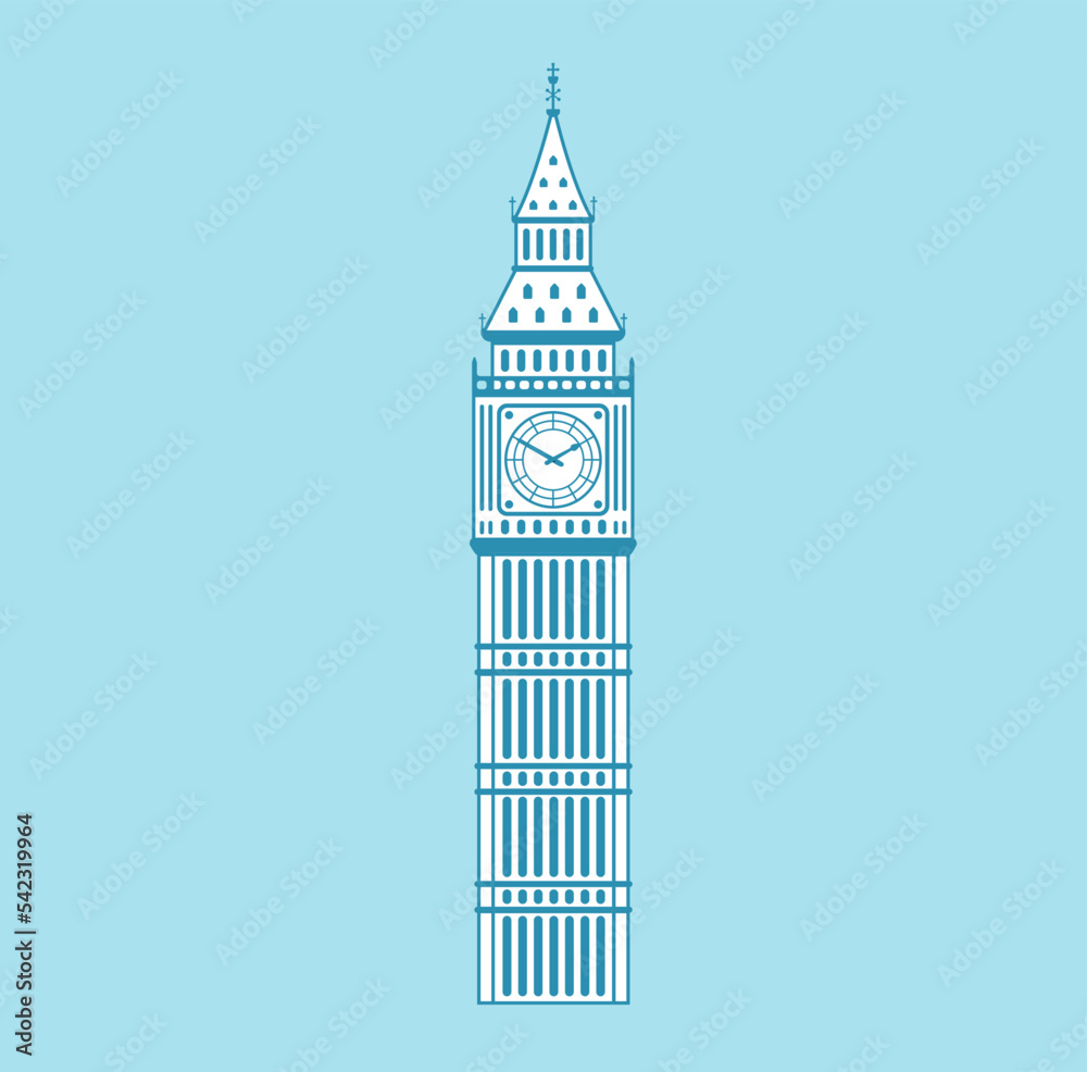 Obraz premium Big ben - UK, London | World famous buildings vector illustration