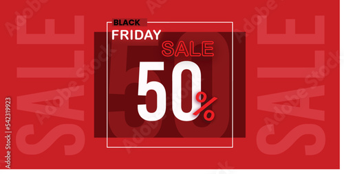 Black Friday Sale Banner in Red & Black for social media and business purpose Free Vector 