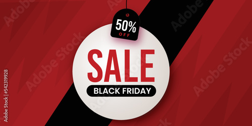 Black Friday Sale Banner in Red & Black for social media and business purpose Free Vector 