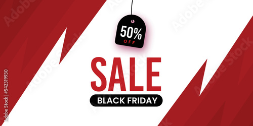 Black Friday Sale Banner in Red & Black for social media and business purpose Free Vector 