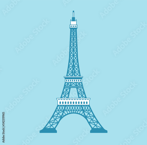 Eiffel tower - France , Paris | World famous buildings vector illustration