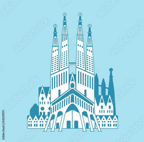 Sagrada Familia - Spain | World famous buildings vector illustration