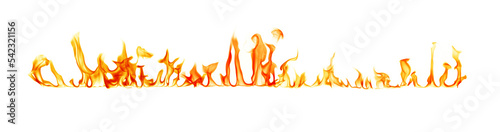 Fire flames on a white background..