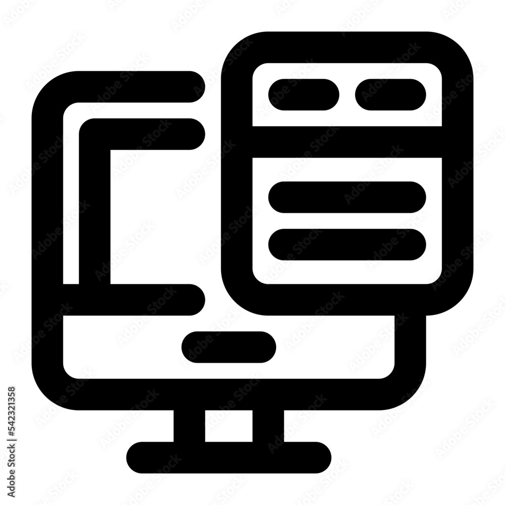 Icon Computer With Style Outline Icon Computer With Style Outline