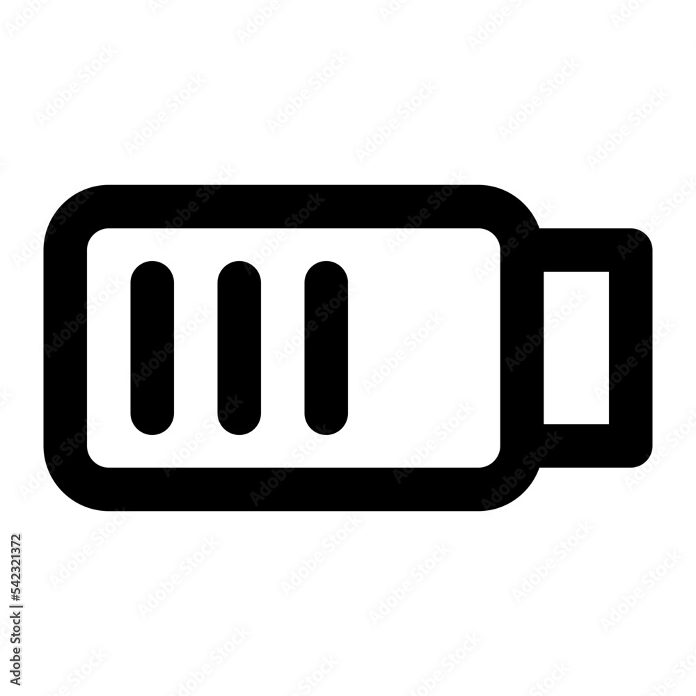 Icon Full Battery With Style Outline Icon Full Battery With Style Outline