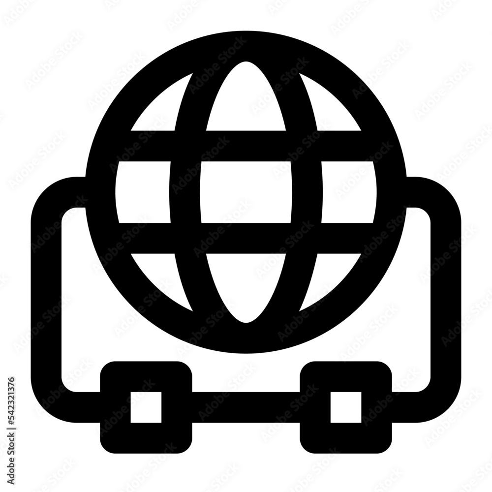 Icon Internet With Style Outline Icon Internet With Style Outline