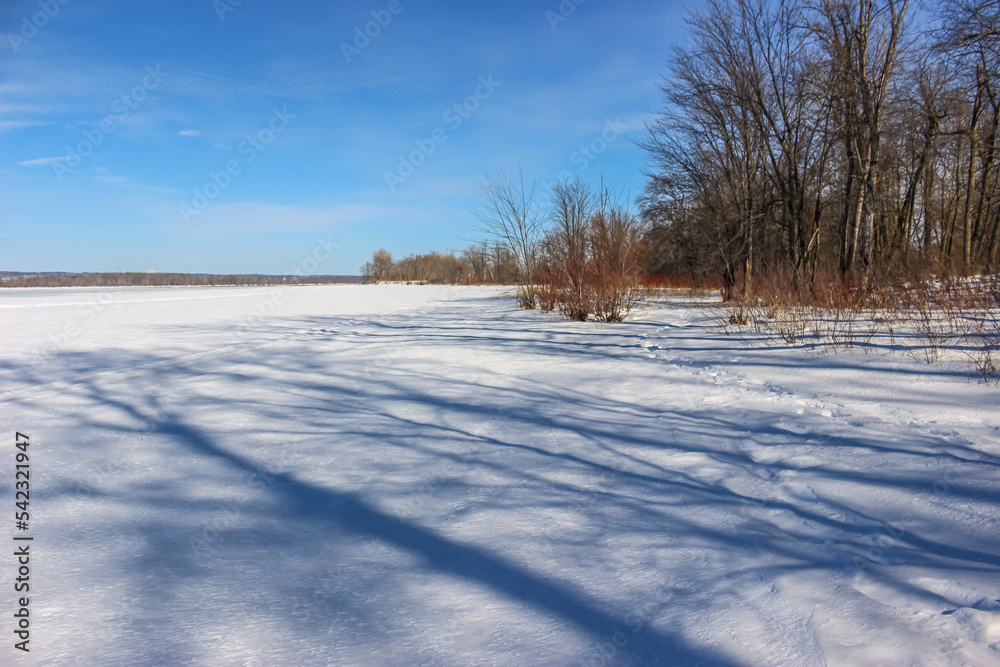 Beautiful winter landscape at the ravine