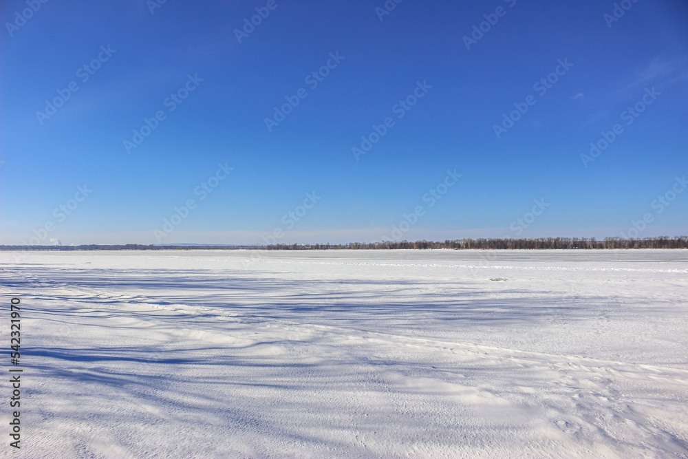 Beautiful winter landscape at the ravine