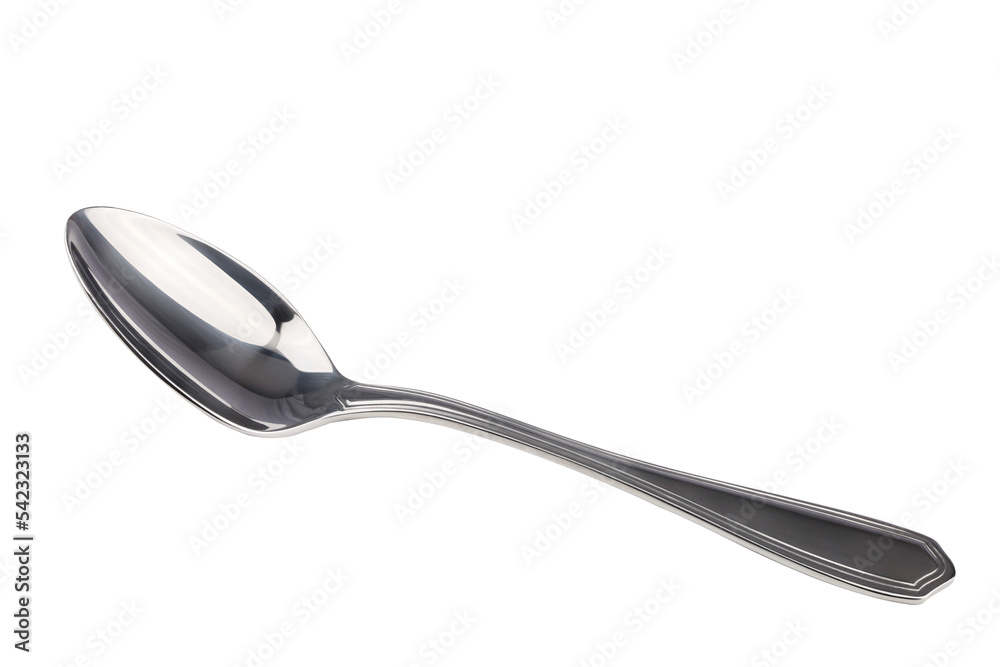 Silver spoon photo stacking side view - obrazy, fototapety, plakaty 