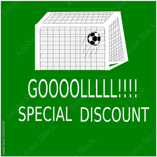Soccer net being thrashed by the discount (editable).