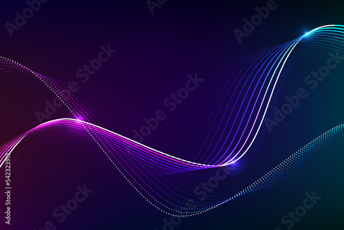 abstract glowing wave background, line moving element