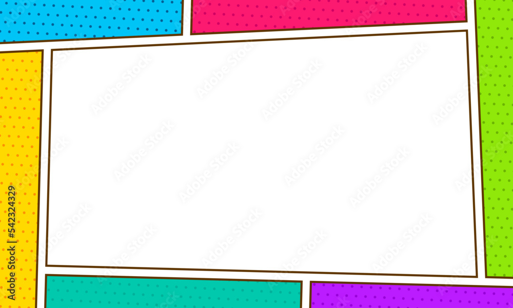 Colorful comic frame scene background