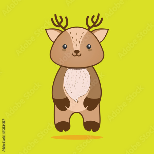 Cute deer cartoon vector illustration animal