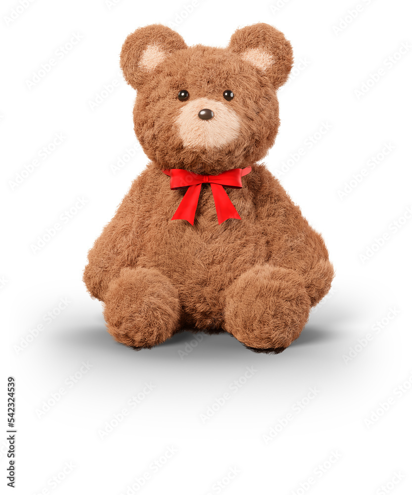 Obraz premium プレゼントのテディベアのグラフィック素材（アルファシャドウ付） / レイアウト用クリスマスシンボル / 3Dレンダリング