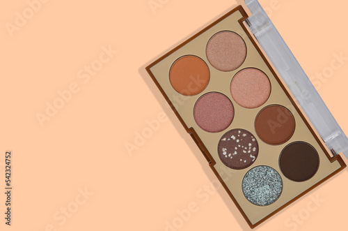 decorative cosmetics, pastel and nude eye shadow colors