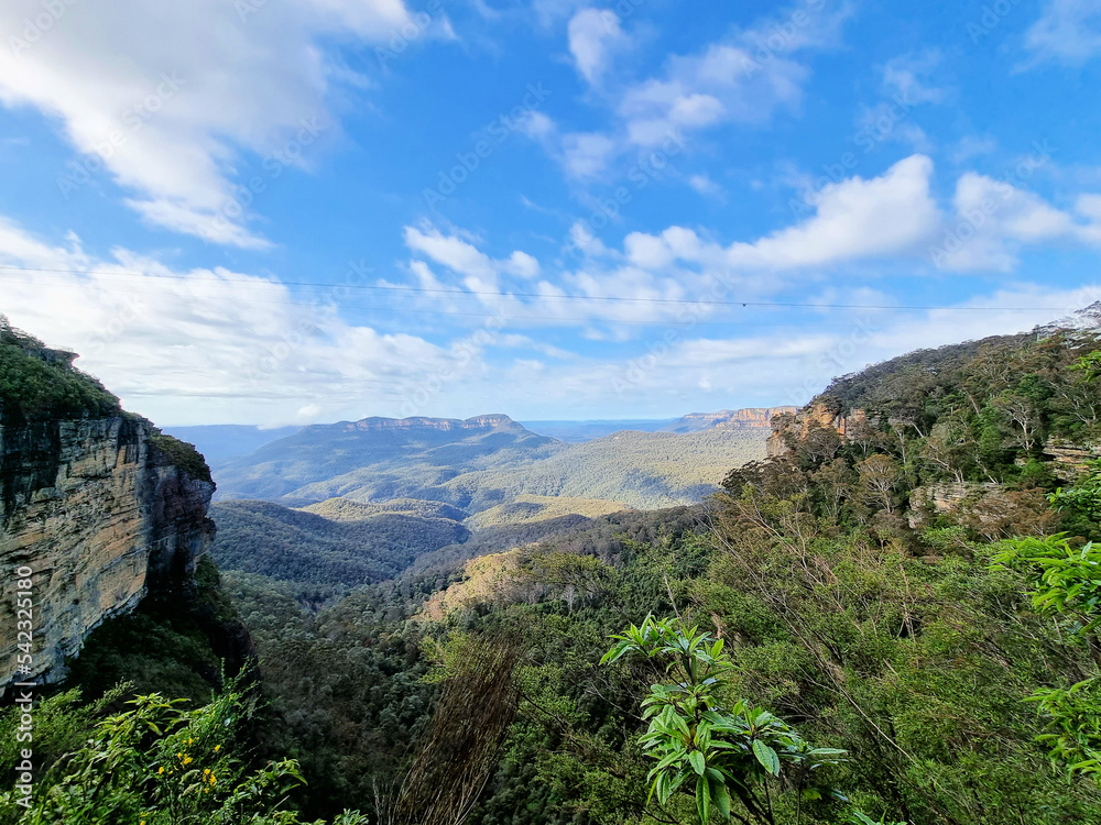 Views Over the Megalong Valley From the Prince Henry Walk in Katoomba Blue Mountains New South Wales Australia Views Over the Megalong Valley From the Prince Henry Walk in Katoomba Blue Mountains New South Wales Australia