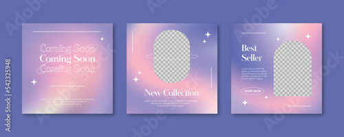 Fashion sale social media post template. Minimalist gradient fashion sale social media premium vector.