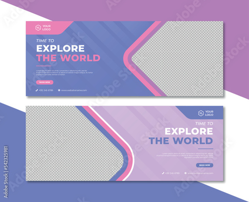 Travel holiday vacation banner template premium vector.