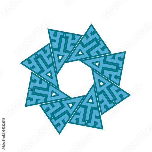 mandala geometric circle pattern  celtic maze ornament. tribal tattoo
