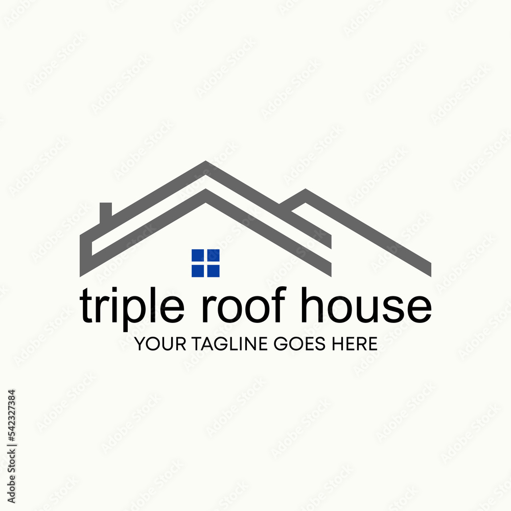 Simple and unique shape line three or triple roof house homes image graphic icon logo design abstract concept vector stock. Can be used as symbol related to property or living Simple and unique shape line three or triple roof house homes image graphic icon logo design abstract concept vector stock. Can be used as symbol related to property or living