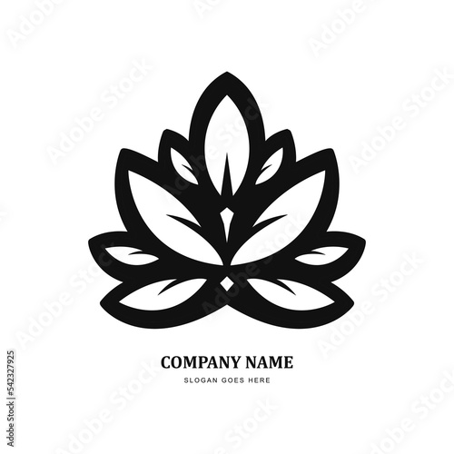 Vintage linear lotus logo design inspiration