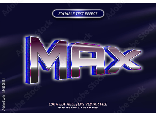 Luxury 3d max text effect. editable font style effect. elegant modeling font.