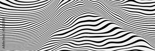 Black and white abstract background. Stripped lines. © Kavik