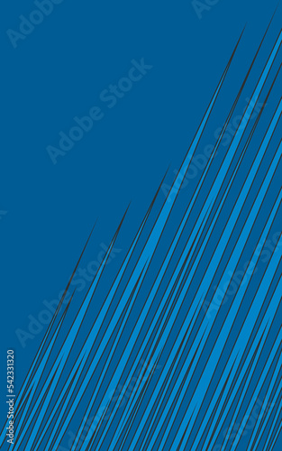 Simple blue background with stroked diagonal sharp and zigzag line pattern and with some copy space area