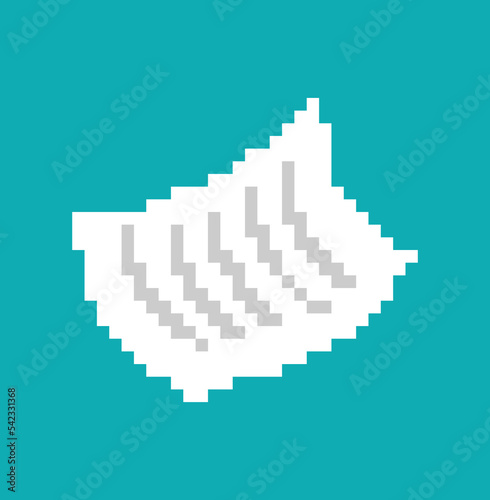 Document falls pixel art. Sheet of paper flies 8 bit. pixelated Vector illustration