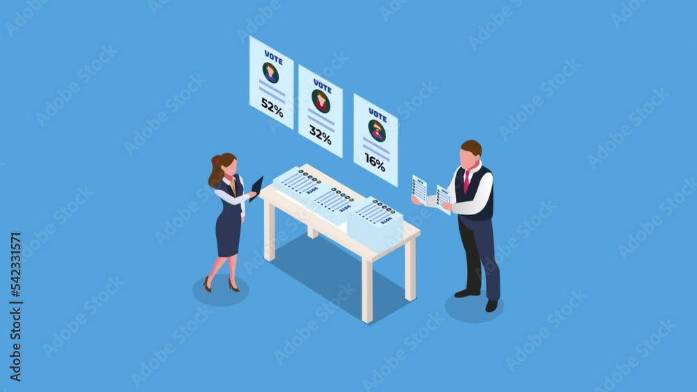 Two people counting vote result at election day Two people counting vote result at election day