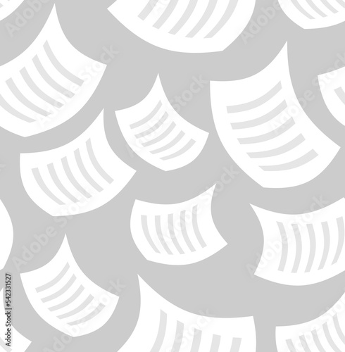 Document falls pattern seamless. Sheet of paper flies background