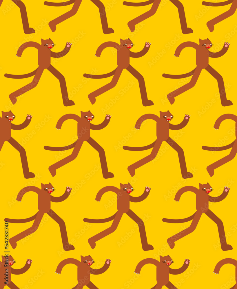 Cat is running pattern seamless. Pet run background. Baby fabric texture Cat is running pattern seamless. Pet run background. Baby fabric texture
