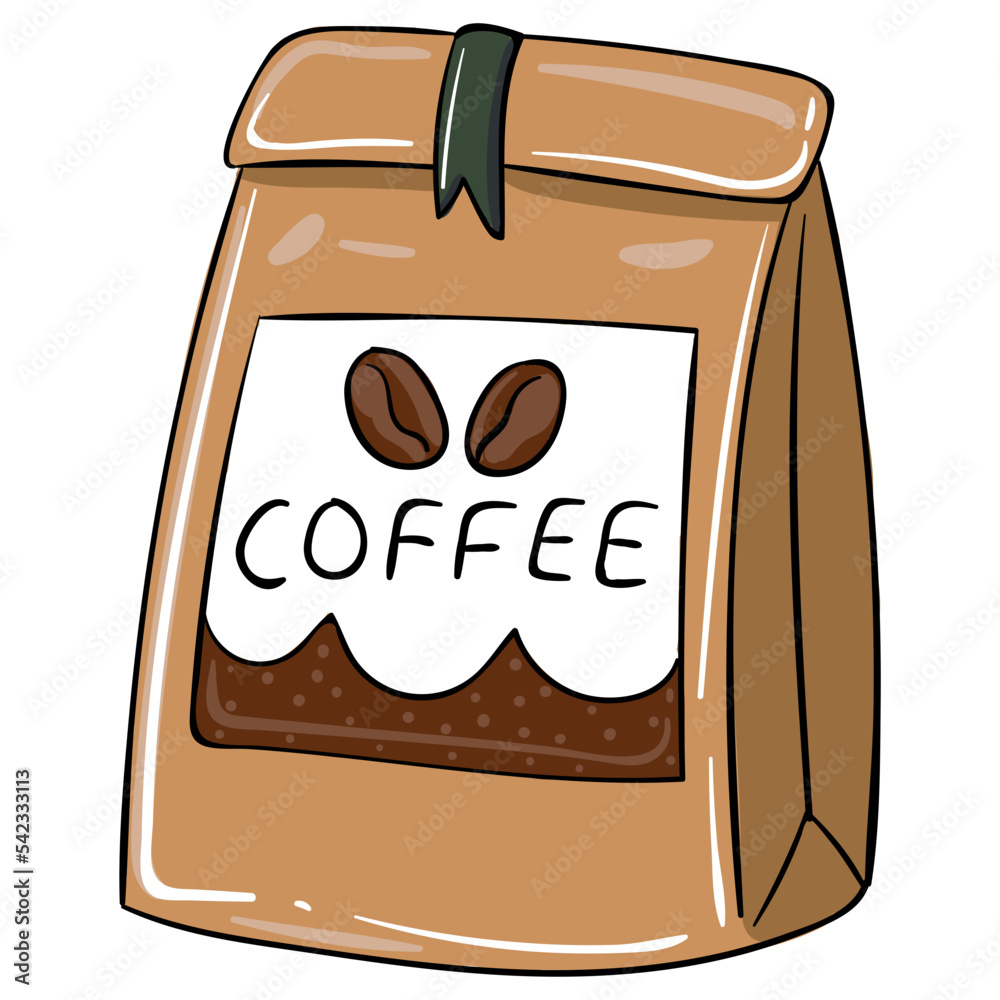 Coffee beans bag vector illustration Stock Vector | Adobe Stock