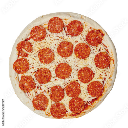 Pepperoni Pizza with mozzarella cheese isolated