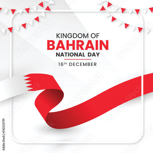 Kingdom of Bahrain Independence Day With National Flag Color Theme 