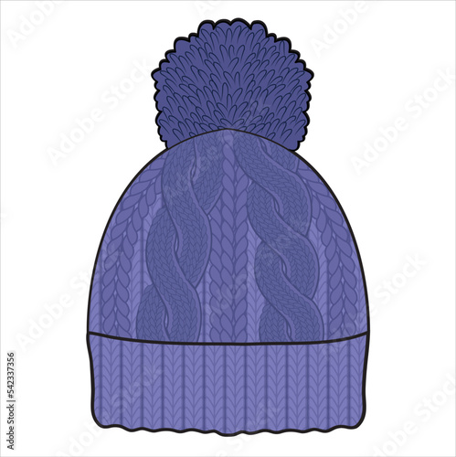 BEANIE KNIT CAP FOR UNISEX WEAR VECTOR ILLUSTRATION