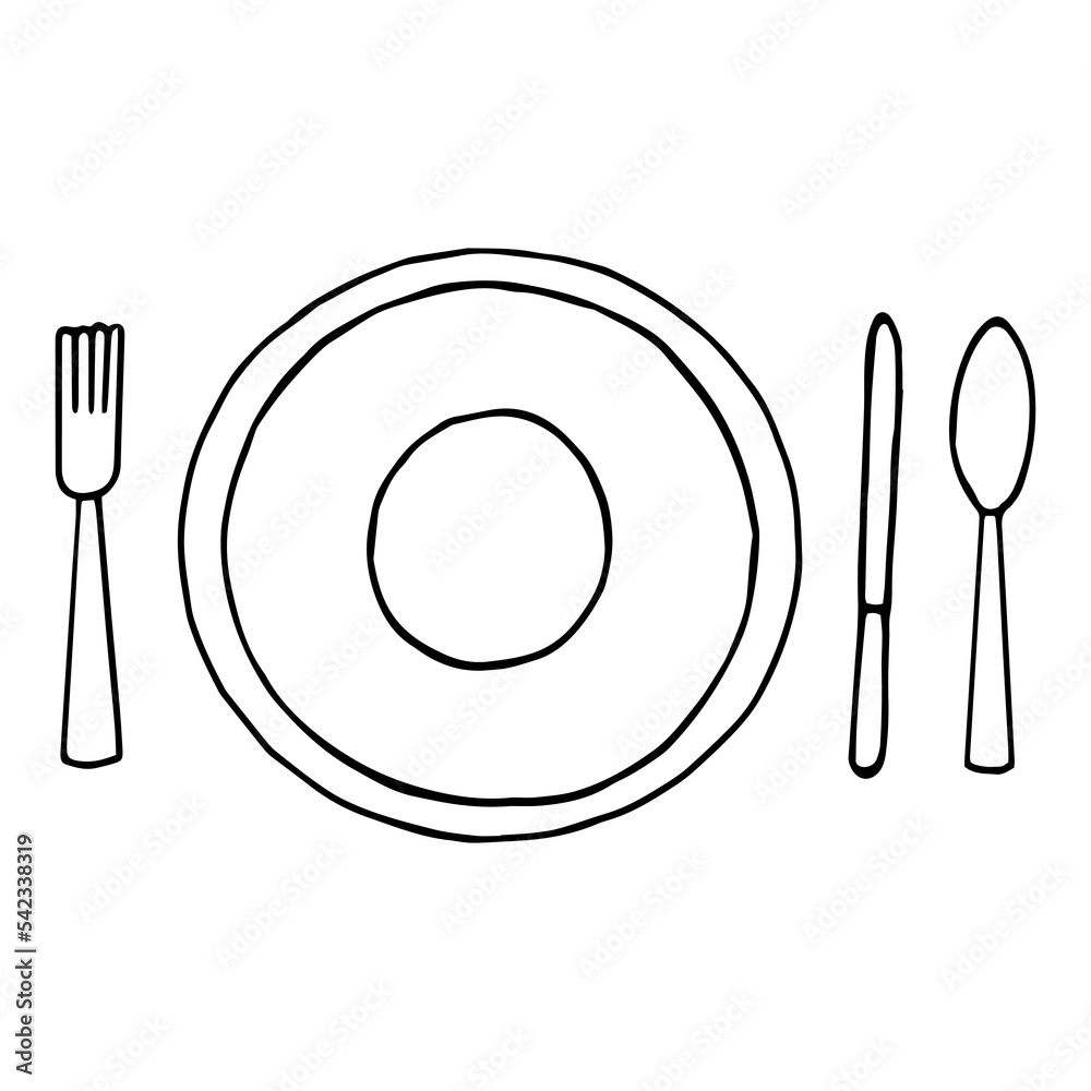plate, spoon, fork, knife icon, concept. hand drawn doodle style. vector, minimalism, monochrome, sketch. table set, dishes, food, lunch, cutlery. plate, spoon, fork, knife icon, concept. hand drawn doodle style. vector, minimalism, monochrome, sketch. table set, dishes, food, lunch, cutlery.