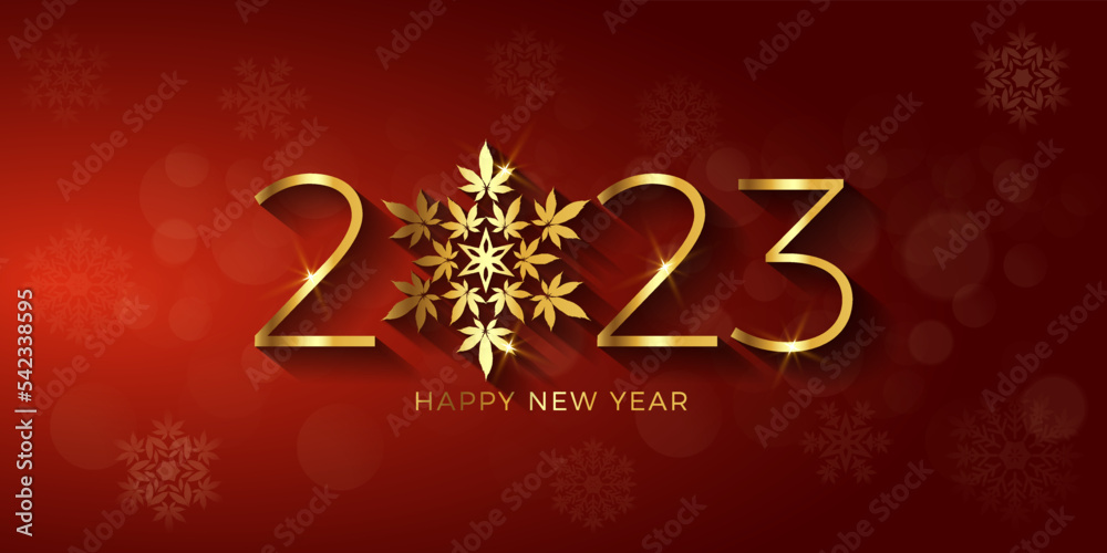 Happy New Year 2023 marijuana snowflake