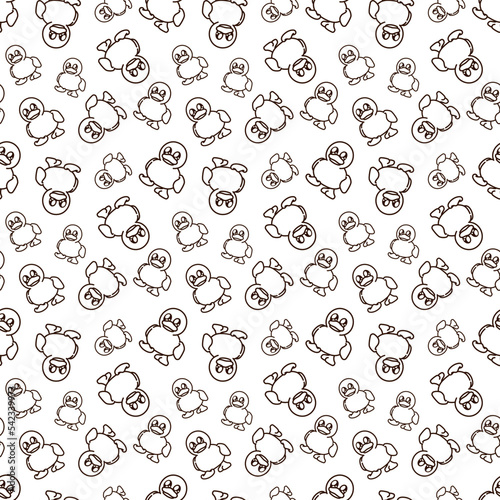 vector files repeatable seamless pattern of a drawing duck with doodle line style