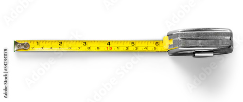 Yellow work Tape Measure or Centimeter photo