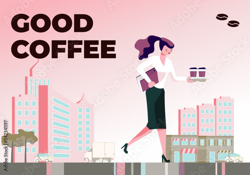 Landing web page template for coffee to go shop