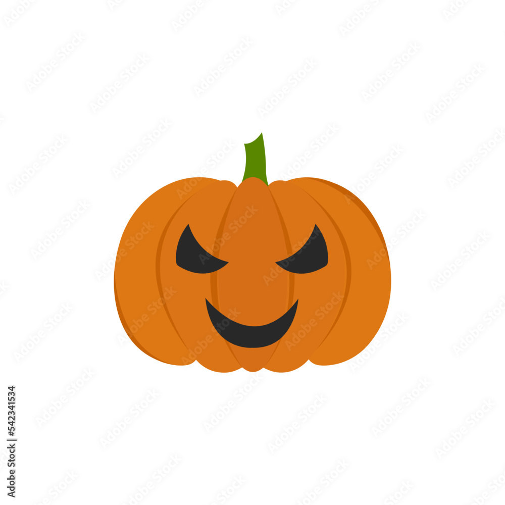 Fototapeta premium Scary face expression pumpkin vector isolated on white background. 