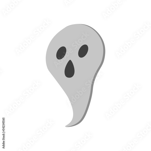  illustration of a Halloween ghost, scary ghost vector isolated on white background	