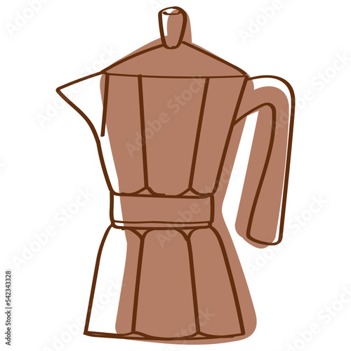 Moka pot vector illustration in monotone design