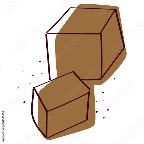 Sugar cubes vector illustration in monotone design